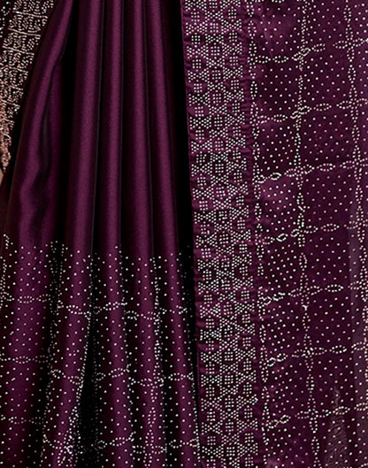 Deep Purple Georgette Plain Saree