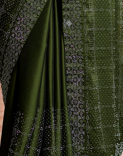 Mehndi Green Georgette Plain Saree