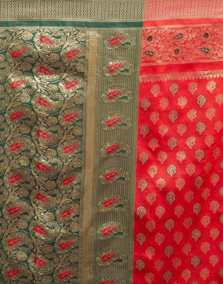 Red &amp; Green Silk Saree