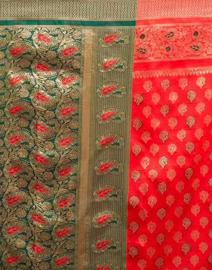 Red &amp; Green Silk Saree