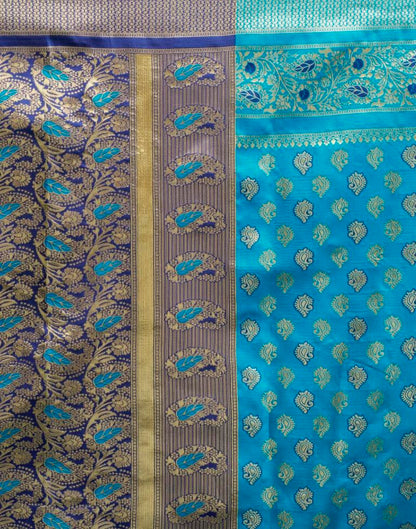 B1G1 Blue Silk Woven Saree