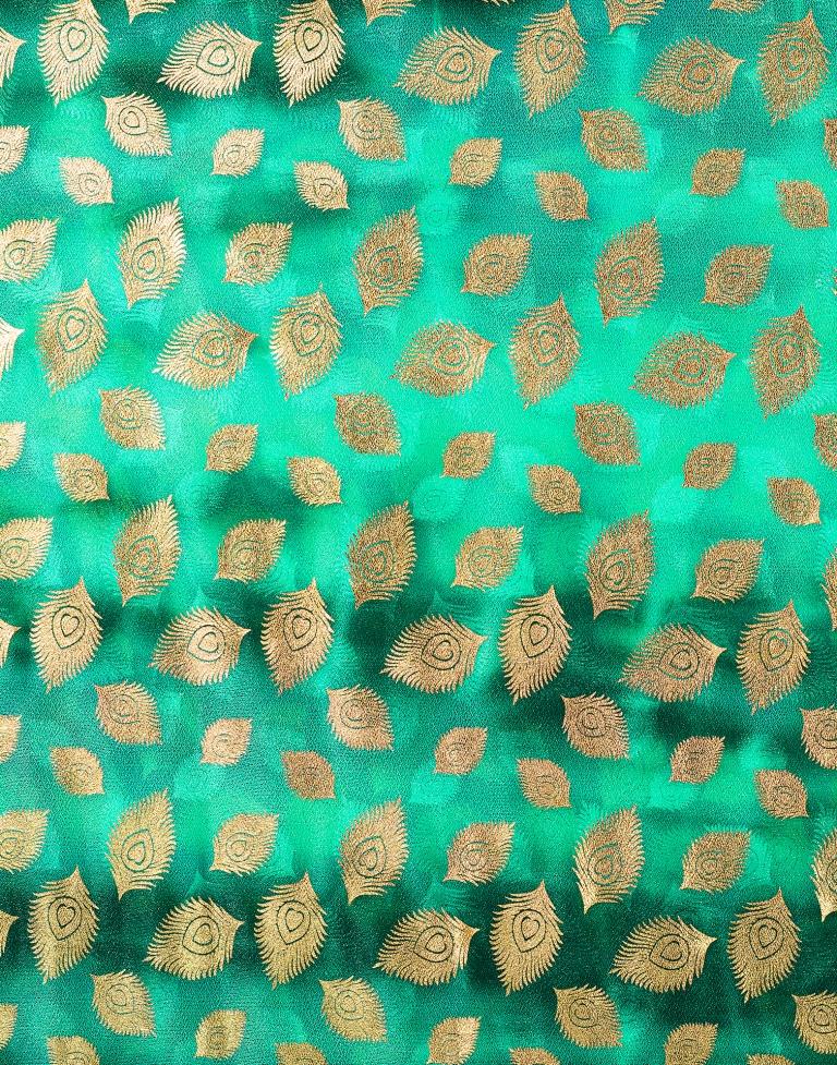 Turquoise Lycra Printed  Saree