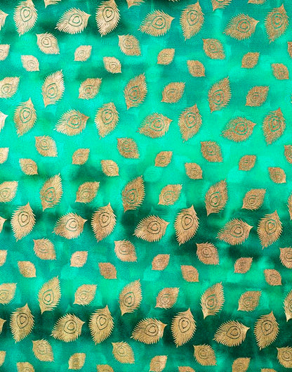 Turquoise Lycra Printed  Saree