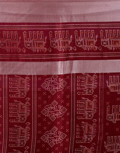 Maroon Chiffon Printed  Saree