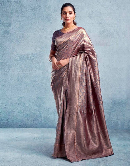 Copper Silk Plain Saree