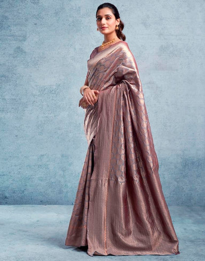 Copper Silk Plain Saree