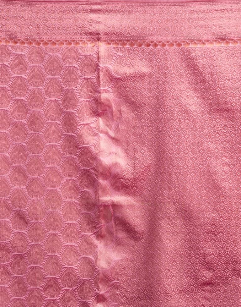 Pink Silk Plain Saree