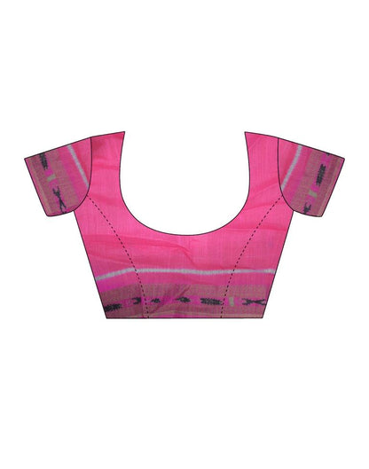 Pink Linen Printed  Saree