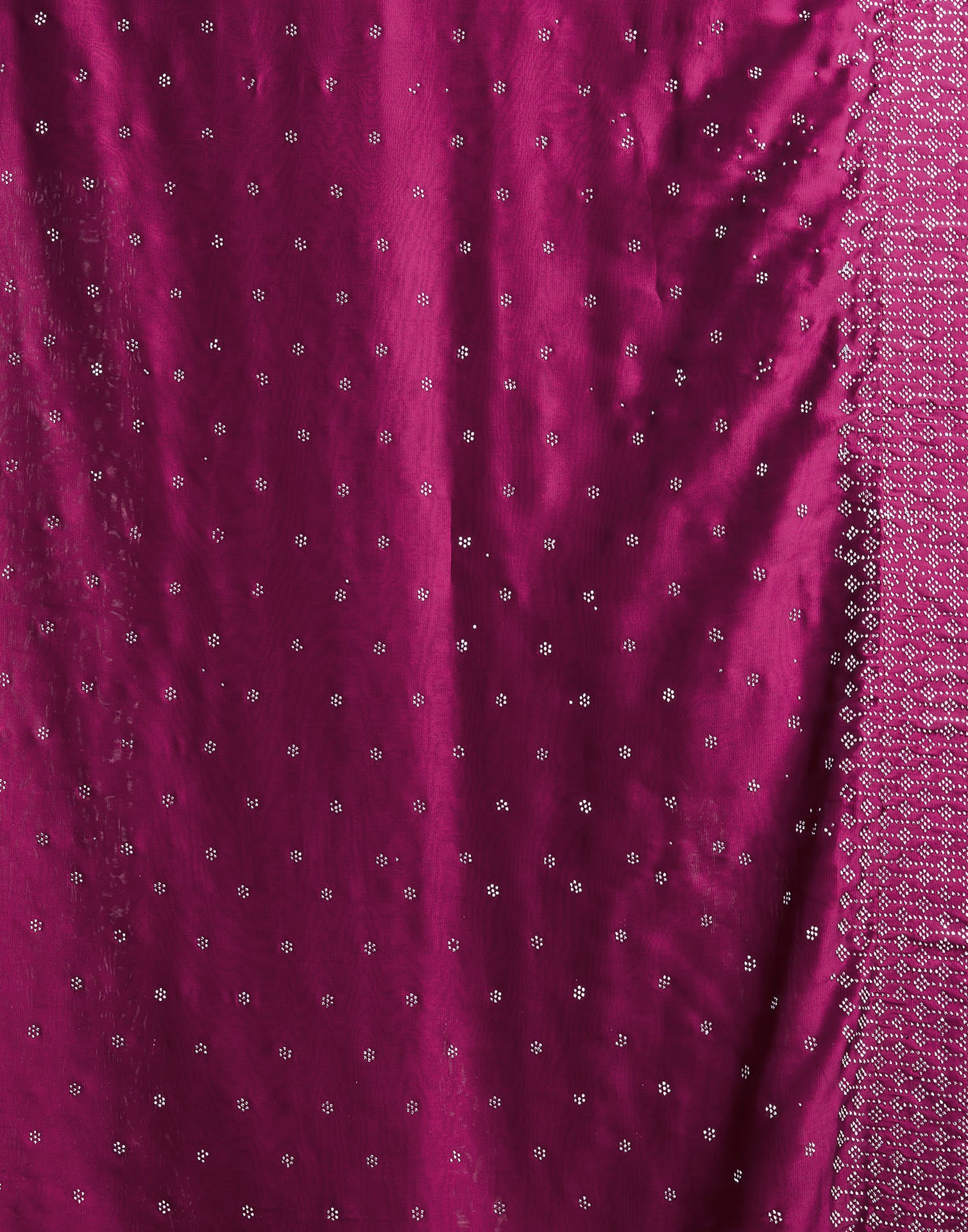 Dark Pink Georgette Plain Saree