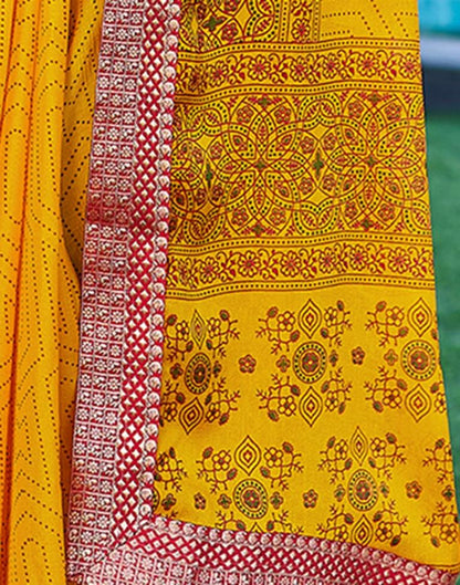 Turmeric Georgette Printed Saree