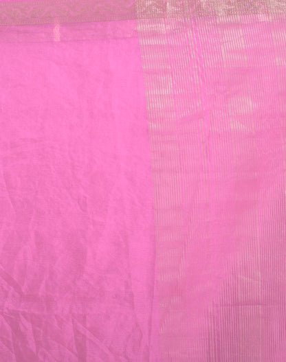 Light Pink Organza Plain Saree