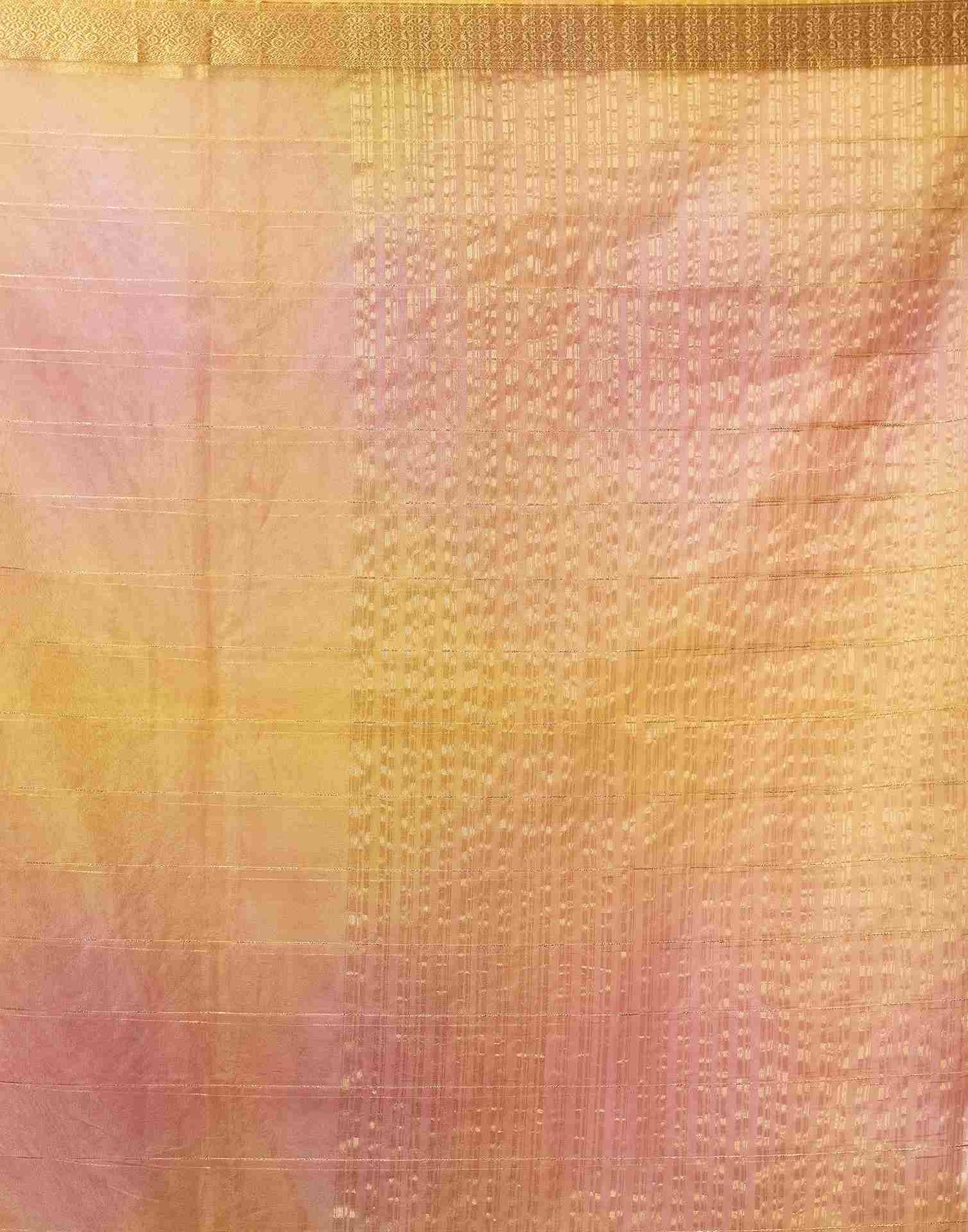 Yellow Organza Woven Saree