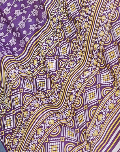 Violet Silk Printed Saree