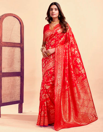 Red Banarasi Silk Saree