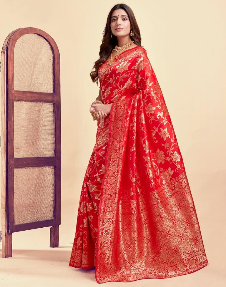 Red Banarasi Silk Saree