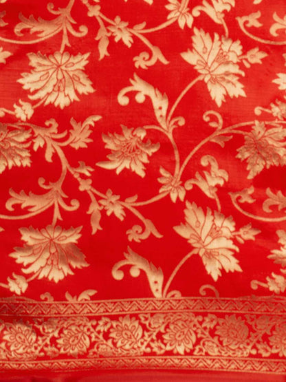 Red Silk Woven Banarasi Saree