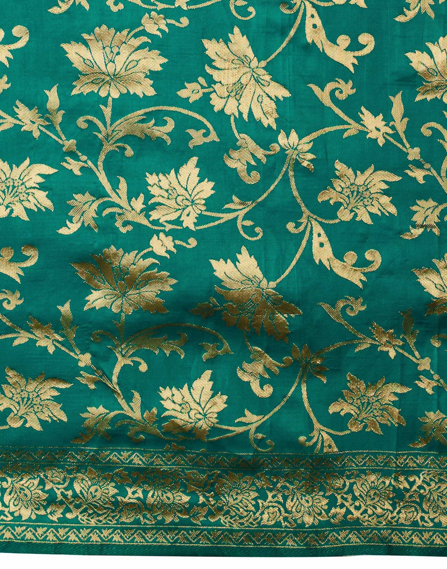 Teal Green Silk Woven Banarasi Saree