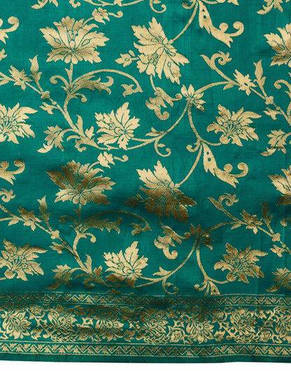 Teal Green Silk Woven Banarasi Saree