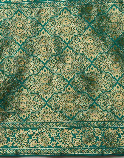 Teal Green Silk Woven Banarasi Saree