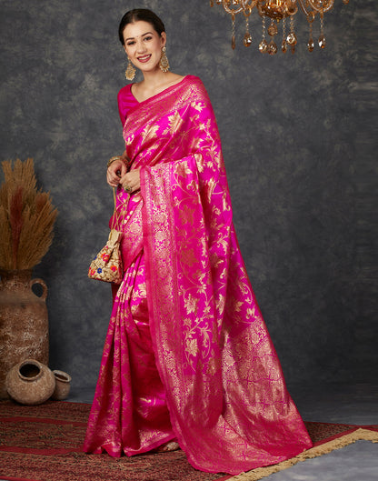 Pink Banarasi Silk Saree