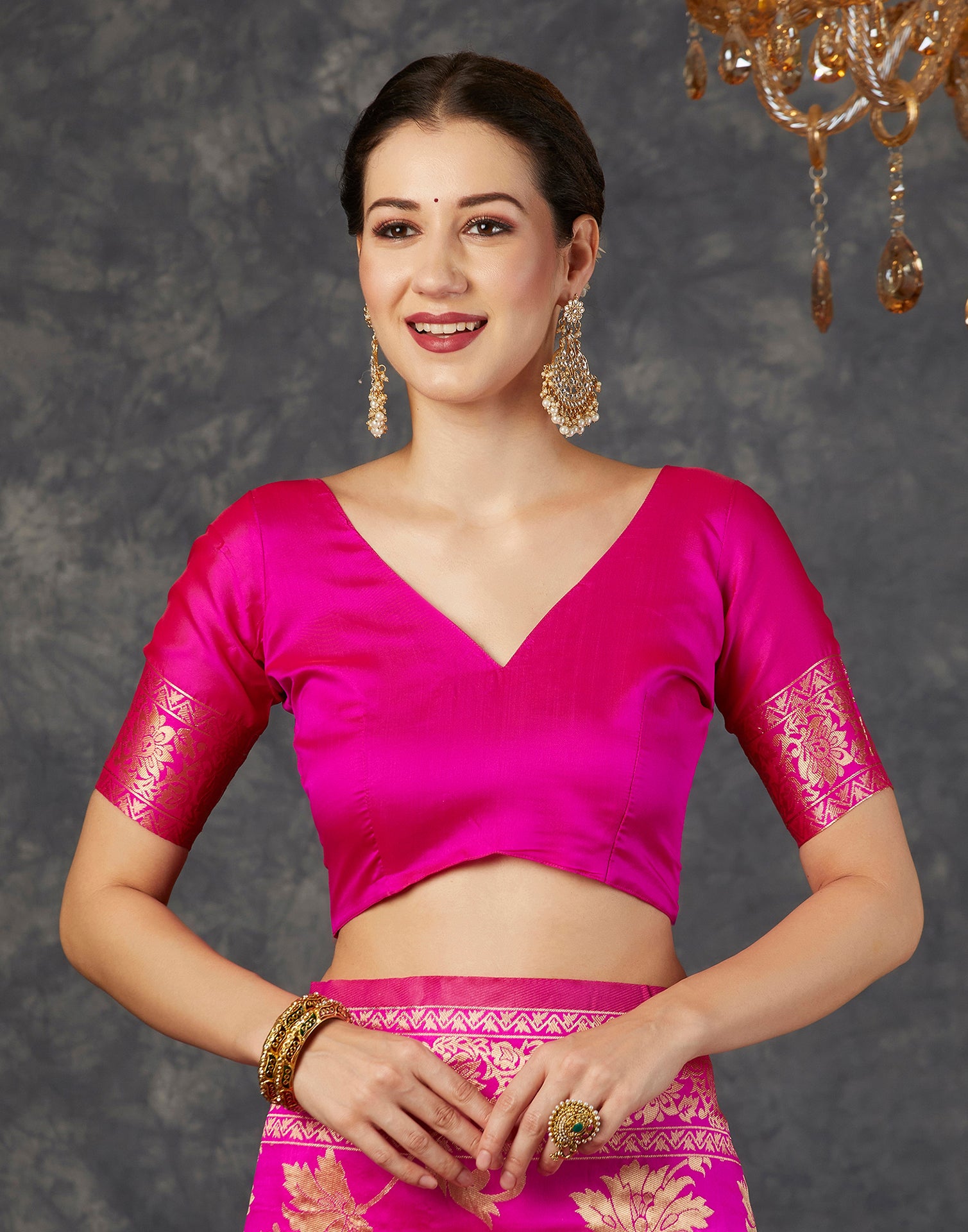 Pink Banarasi Silk Saree