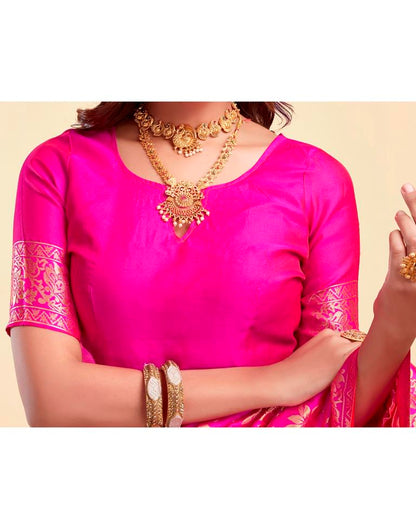 Pink Banarasi Silk Saree