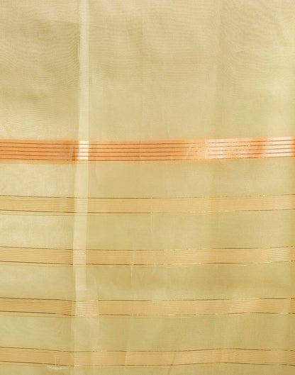 Light Yellow Organza Plain Saree