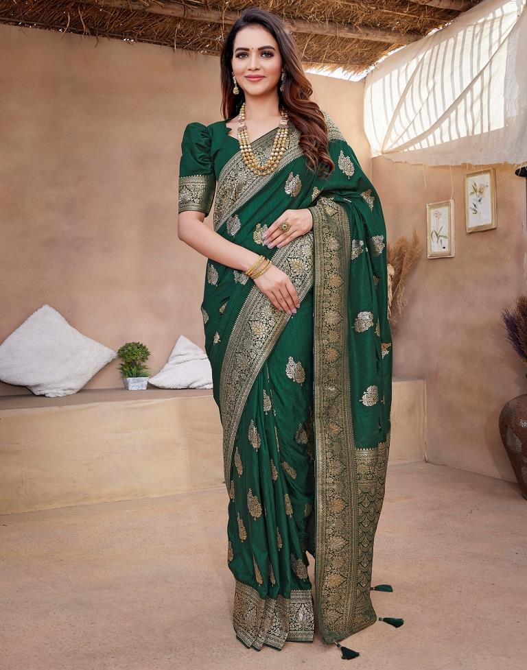 Green Silk Woven Saree