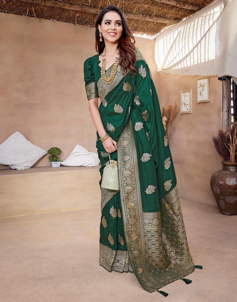 Green Silk Woven Saree