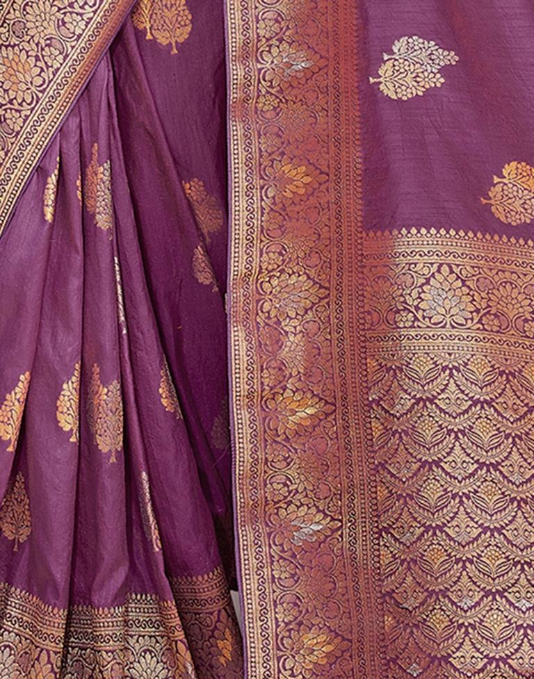 Mauve Silk Woven Saree