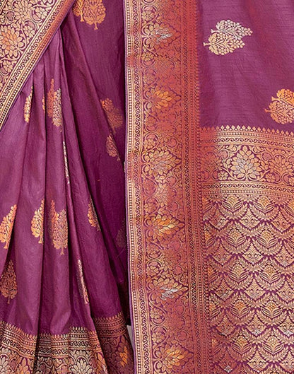 Mauve Silk Woven Saree