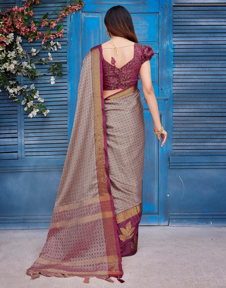 Pink Silk Woven Saree