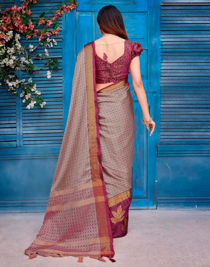 Pink Silk Woven Saree