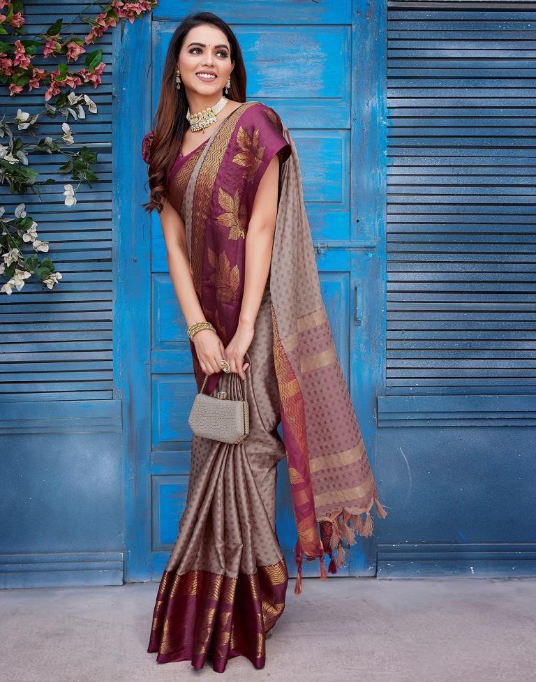 Pink Silk Woven Saree