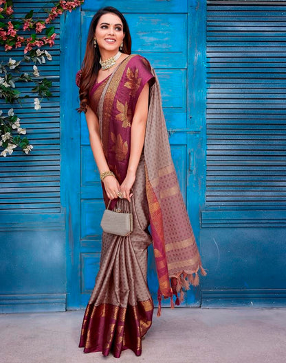 Pink Silk Woven Saree