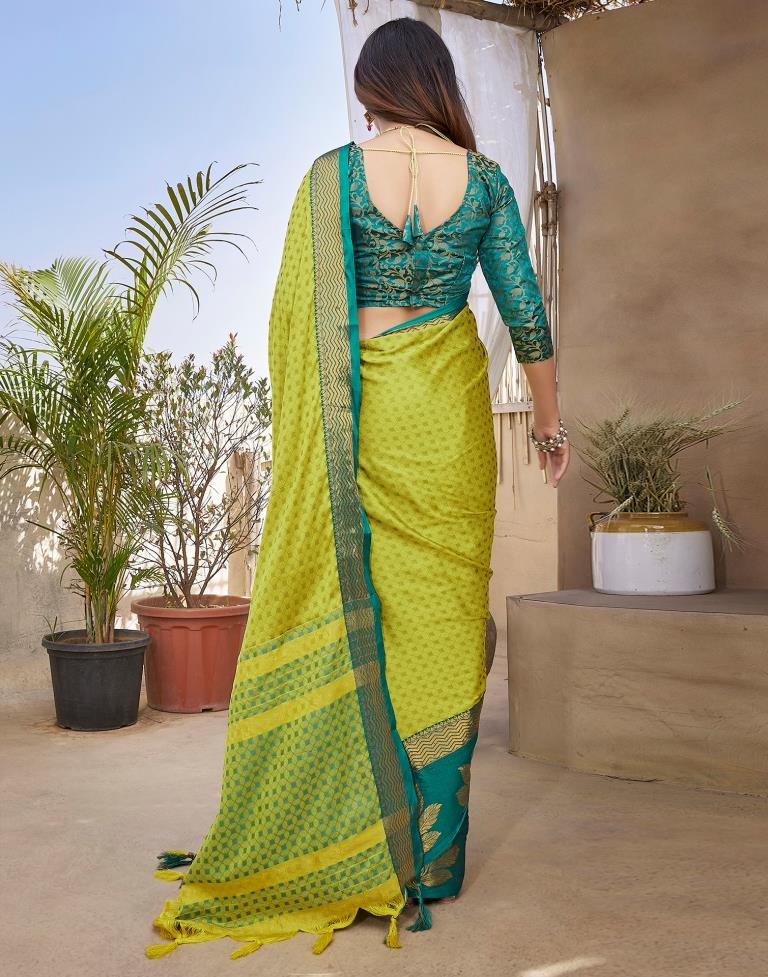 Rama Green Silk Woven Saree