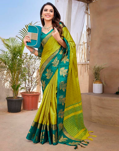 Rama Green Silk Woven Saree