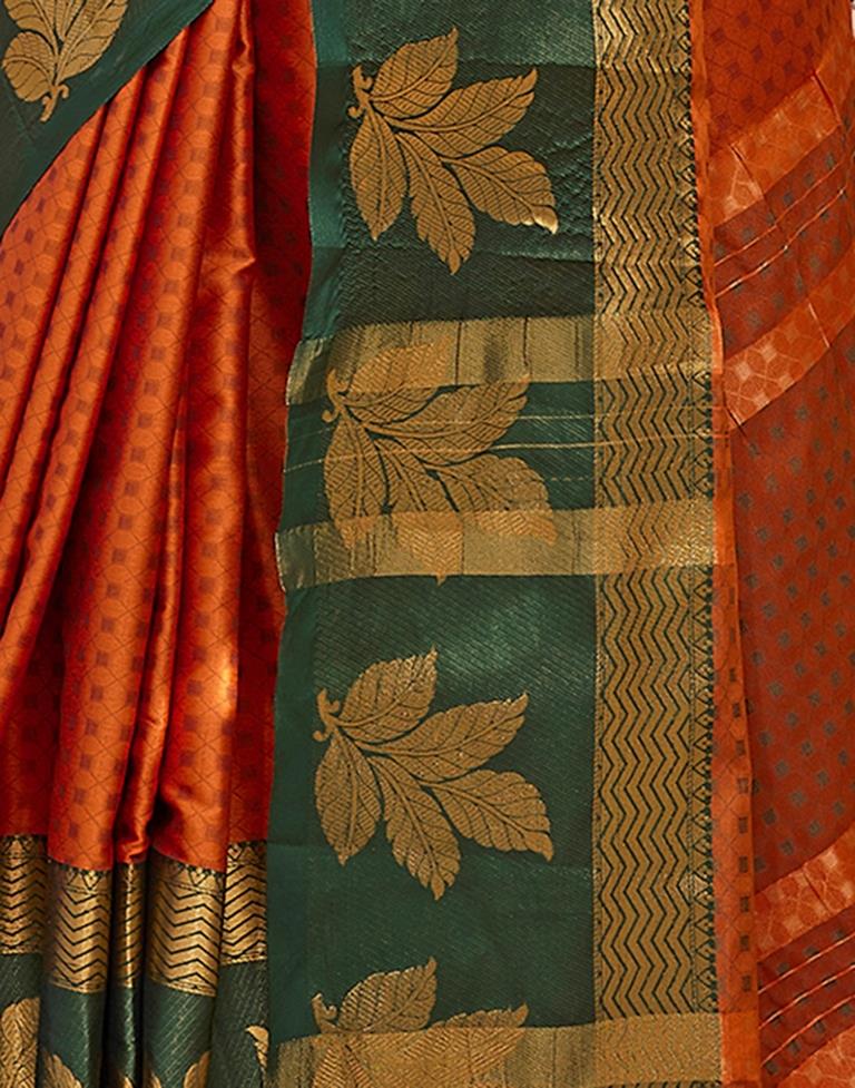 Orange Silk Woven Saree