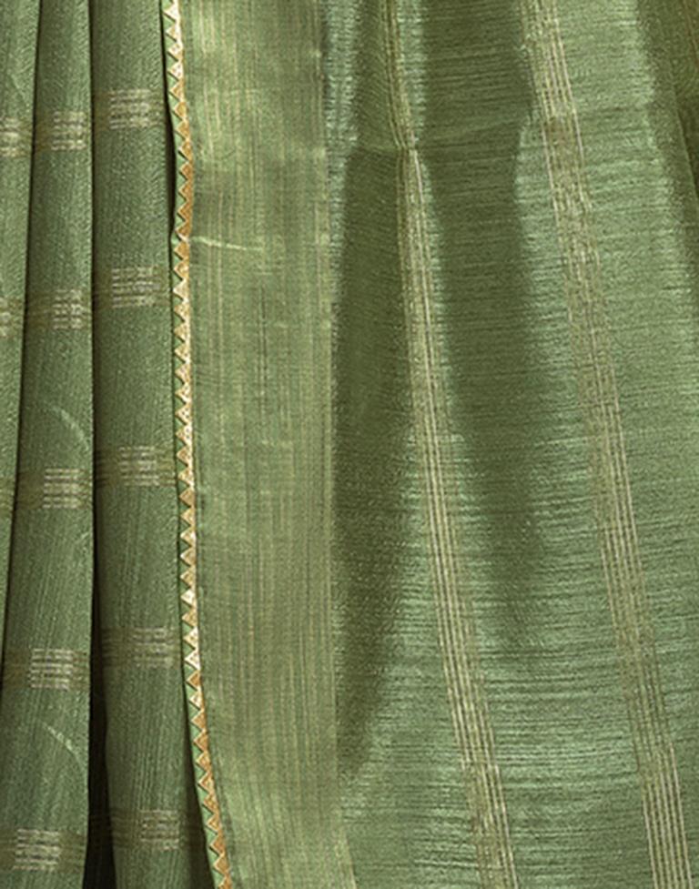 Pista Green Silk Plain Saree