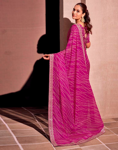 Magenta Georgette Embroidery Saree