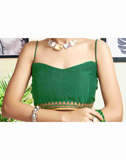 Green Georgette Embroidery Printed Saree