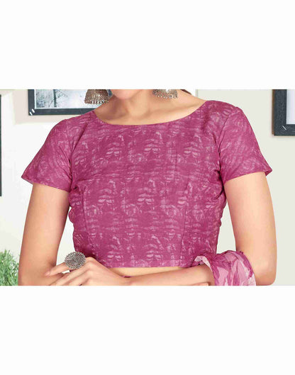 Dark Magenta Georgette Printed Saree