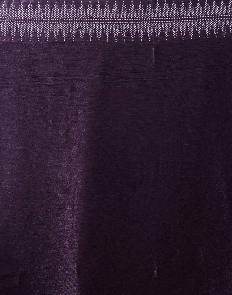 Deep Purple Chiffon Plain Saree