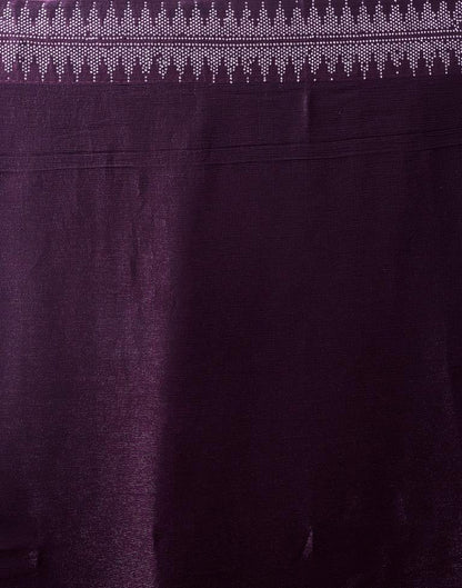 Deep Purple Chiffon Plain Saree