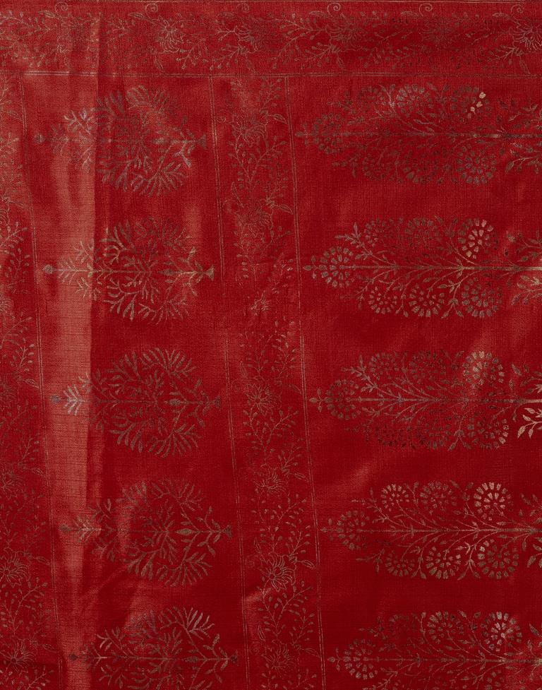 Red Silk Printed Saree