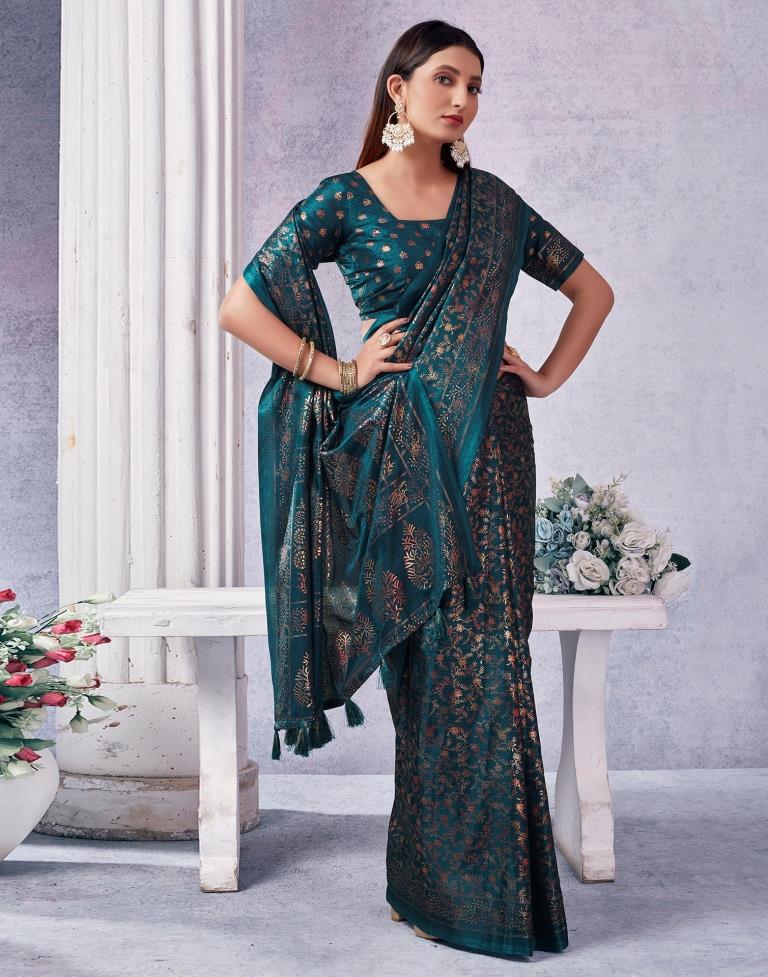 Rama Silk Printed Saree