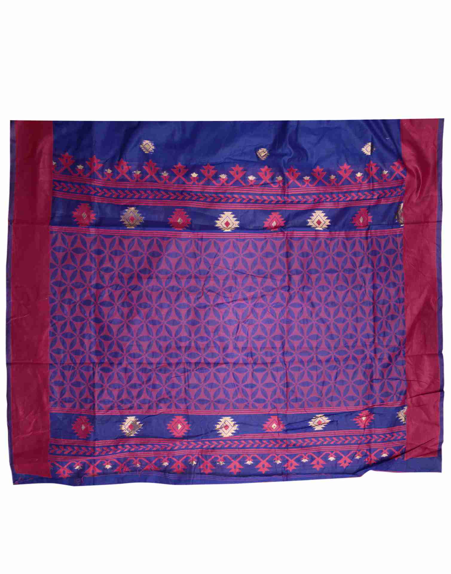 Blue Cotton Woven Saree