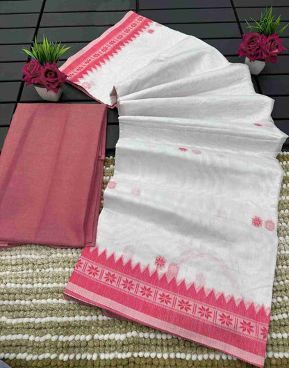 White Cotton Woven Saree