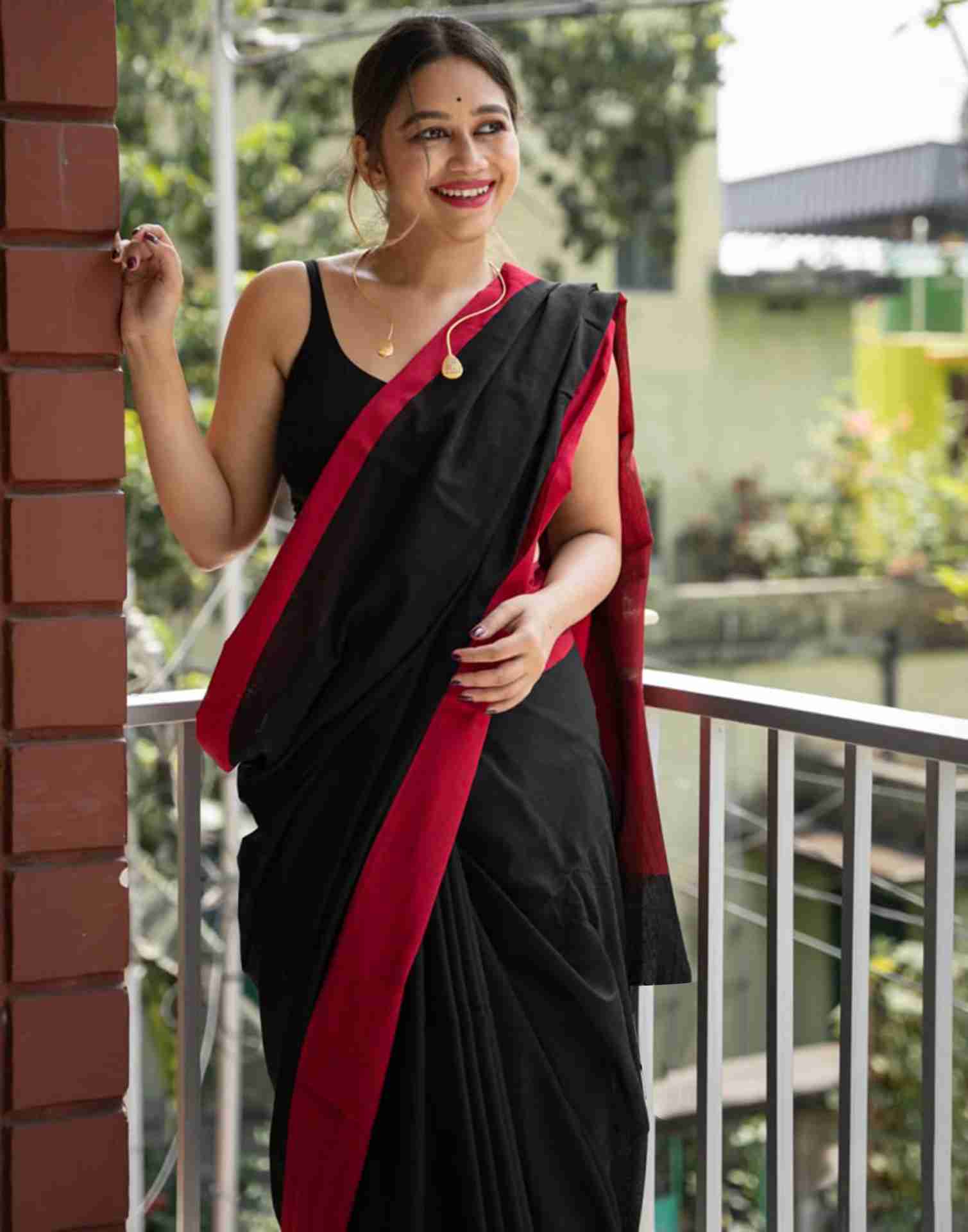 Maroon Cotton Woven Saree