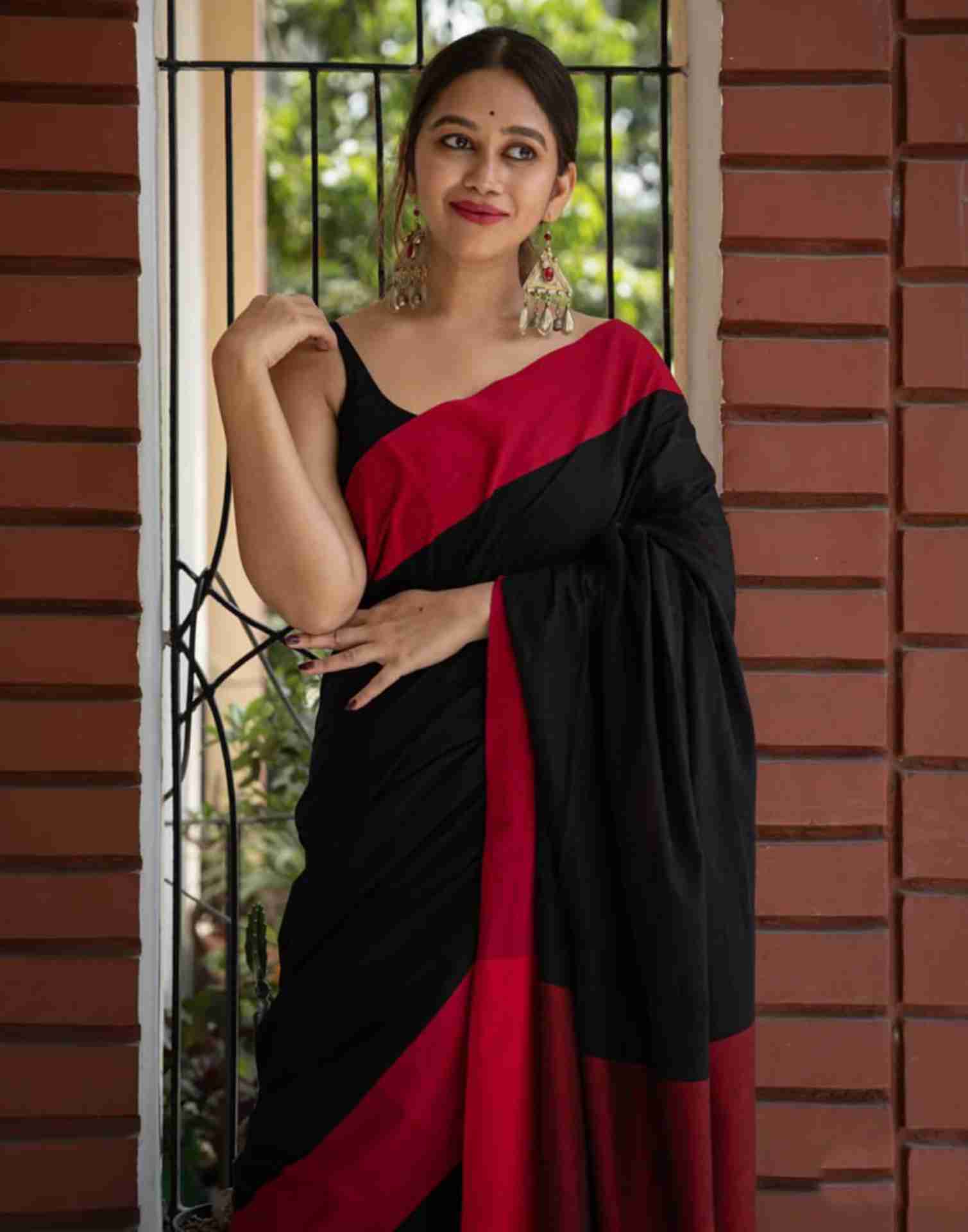 Maroon Cotton Woven Saree